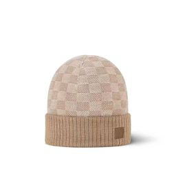 thumbnail for Cross-border autumn and winter warm hats, men's and women's outdoor cold-proof knitted hats, cold hats, plaid curled letter beanies, in stock