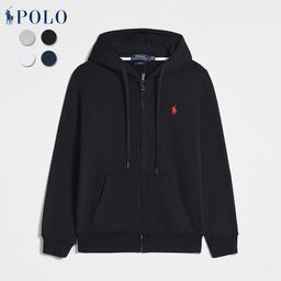 thumbnail for Ralph Lauren Jacket with Pony Logo, Hooded Sweatshirt for Men, Autumn and Winter Style, Fleece-Lined Zip-Up Cardigan, Men's Sweatshirt with a High-End Feel