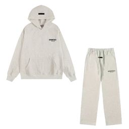 thumbnail for New Fear of God Essentials Flocked Lettering Unisex Casual Loose Fleece-Lined Hooded Sweatshirt Trendy