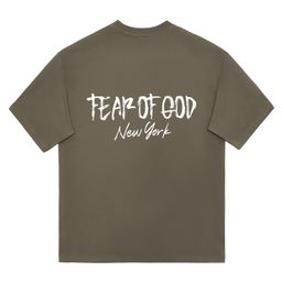 thumbnail for ESSENTIALS ZONE double line New York limited high street fashion brand heavy cotton loose round neck short sleeve men's T-shirt