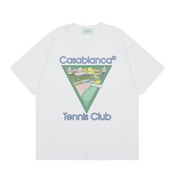 thumbnail for Cross-border 2024 Spring/Summer New Casablanca Casablanca LOGO Print Men's and Women's Loose Short Sleeve T-Shirts