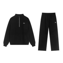 thumbnail for Alo Autumn and Winter Sports Hooded Sweatshirt with Logo, Loose Fit, Unisex Set, Autumn Sports Suit