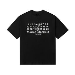 thumbnail for Mm6 camiseta 2023 verão novo estilo masculino e feminino casal usar numeral árabe impresso mangas curtas