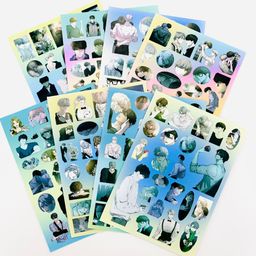 thumbnail for 8 sheets of Korean comic film cut stickers, seaside night wild art collection, BL anime planner material, waterproof stickers
