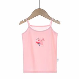 thumbnail for Y Autumn/Winter New Pure Cotton Girls&#039; Camisole Cartoon Undershirt for Baby Girls, Mid-To-Large Children&#039;s Belly-Protecting Underwear Homewear