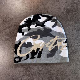 thumbnail for 美式复古字母迷彩针织毛线帽子秋冬情侣街头保暖男女雅痞套头冷帽