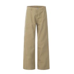 thumbnail for 美式复古直筒简约工装裤男女潮牌显瘦休闲裤白色男生夏季长裤