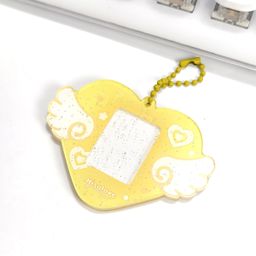 thumbnail for Xiaohongshu same style ins cute glitter love one-inch acrylic card holder ID photo star chasing photo pendant