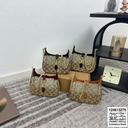 thumbnail for Cross-Border Baby's Breath Jackie Rhinestone Exquisite Chain Saddle Bag Shoulder Bag Crossbody Bag Pearl Bag