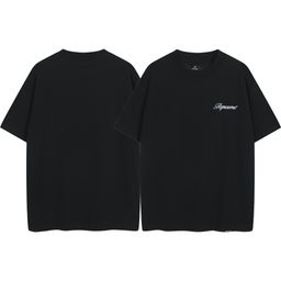 thumbnail for 25 novas camisetas REPRESENT cursivas em inglês bordadas masculinas soltas casuais de manga curta na moda