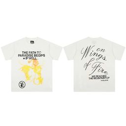 thumbnail for Camiseta de manga curta folgada tamanho grande para casais, marca europeia e americana da moda verão 2025, masculina e feminina, camiseta juvenil.