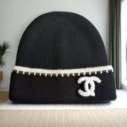 thumbnail for New Casual Trendy Simple Versatile Lettered Knit Hat, Wool Hat for Autumn and Winter, Makes the Face Look Smaller, Warm Headwrap Hat