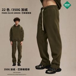 thumbnail for 2026 Fall/Winter New 350g Thick Straight Fleece Solid Color Men's Pants Loose Athleisure Pants Men's