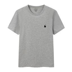 thumbnail for Rl Summer Pure Cotton Round Neck Slim Short-Sleeved European Size Men&#039;s Versatile Pure Color Embroidered Polo Pony Logo T-Shirt