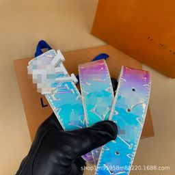 thumbnail for Cross-border men's belt smooth buckle plaid V buckle classic trend versatile business casual factory manufacturer straight hair