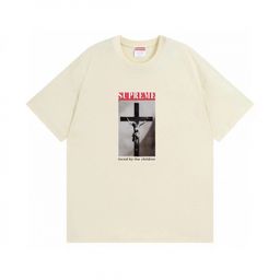 thumbnail for American trendy brand T-shirt SUP, slimming loose short sleeve, 230g, heavyweight pure cotton print basic men's outfit, crew neck