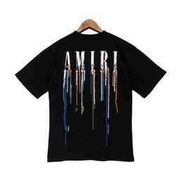 thumbnail for Cross-border wholesale correct version am splash ink flow paint camouflage starry graffiti letters short sleeve high street sweethearts T-shirt ir1