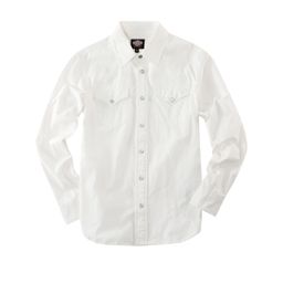 thumbnail for Double R Work Long Sleeve Ivory White Washed Denim Shirt Men's Button Decoration Pure Cotton Retro American Style Slim Fit Spring and Autumn