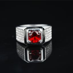 thumbnail for European and American direct sales cross-border popular TikTok hot sale starry moissanite gem ring fashion elegant couple ring