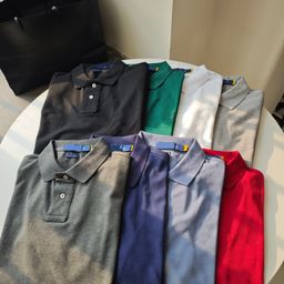 thumbnail for New light luxury business cotton short-sleeved T-shirt, pony embroidered two-button polo shirt, men's and women's tops, commuting