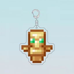 thumbnail for My world around Minecraft keychain diamond sword undead totem lava barrel catty weapon pendant