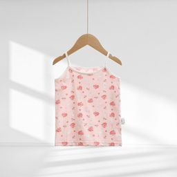 thumbnail for Y Autumn/Winter New Pure Cotton Girls&#039; Camisole Cartoon Undershirt for Baby Girls, Mid-To-Large Children&#039;s Belly-Protecting Underwear Homewear