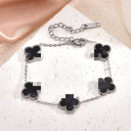 thumbnail for High-End Four-Leaf Titanium Steel Bracelet for Women, Double-Sided Shell 13mm Stainless Steel Jewelry, Small Luck, Simple and Fashionable Style