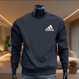 thumbnail for Cross-border American high street print sweatshirt men's autumn and winter trendy brand with fleece comfortable crew neck base shirt top