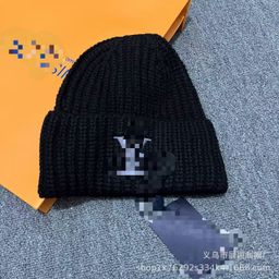 thumbnail for L plaid beanie fall and winter fashion knitted hat casual versatile cold hat cross-border letter embroidery pullover hat wholesale