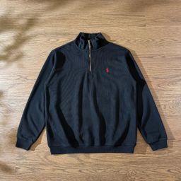 thumbnail for Cross-border foreign trade R*L Ralph American pony standard fleece thickened half zipper pure cotton ultra-soft stand-up collar men's and women's tops