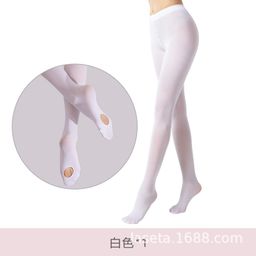 thumbnail for Meias de dança com furos, veludo branco 50D, meias básicas para adultos e crianças, alta elasticidade, anti-pilling, meias de cabelo direto da fábrica.