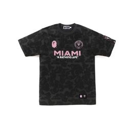 thumbnail for Cross-border foreign trade Miami camouflage short sleeve suit cotton crew neck embroidery badge men's and women's loose plus size t-shirts
