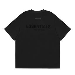 thumbnail for Essentials Quality T-Shirt Men's and Women's Hip-Hop Half-Sleeved Trendy Brand High Street Fog American Flocked Letter Short-Sleeved