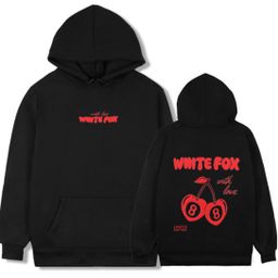 thumbnail for European size polyester velvet EZwear CHERRY WITITE FOX casual cherry letter print hoodie