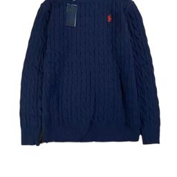 thumbnail for RL Ralph pony logo Paul embroidered crew neck knit sweater men's autumn and winter warm twist couple pullover sweater women