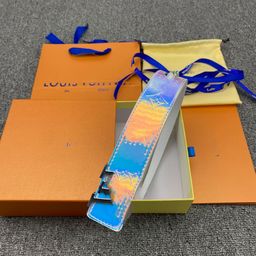 thumbnail for New Fashion Business Men Women's Belt Lettered Smooth Buckle Men's Women's Belt Casual Versatile Jeans Belt