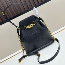 thumbnail for D Brand Fashionable Versatile Genuine Leather Women's Bag, Trendy Cowhide Simple Shoulder Crossbody Bag, High-End Handbag, Bucket Bag