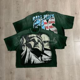thumbnail for 2024 Summer New American Trendy Brand Men's and Women's Couple Wear Large Size Loose Pullover Short-Sleeved T-Shirt Youth Tee