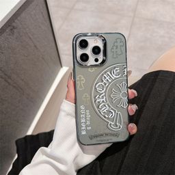 thumbnail for Trendy brand cross is suitable for Apple 16Promax mobile phone case 15Pro advanced 14ins wind 13 color silver 12 electroplating