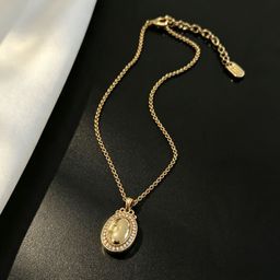 thumbnail for 216 New Badge Bow Letter Versatile Light Luxury High-End Necklace for Women, Simple Fashion High Version Necklace 1