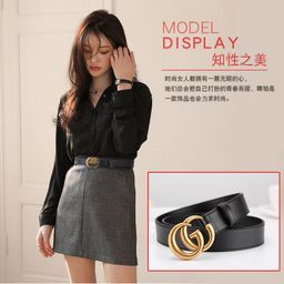 thumbnail for Directly from the Manufacturer, Women's Leather Belts, Unique Double-G Belts, Trendy and Versatile Men's Belts, Korean Style Fashion