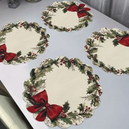 thumbnail for Cross-border hot-selling dropshipping: Christmas linen placemats, non-slip, easy-to-clean tabletop placemats, stain-resistant and washable