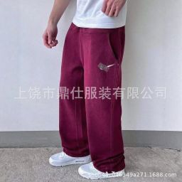 thumbnail for Couple wide-leg casual sweatpants, soft embroidered hooks, soft skin-friendly warm fabric, simple design, tall and slim pants