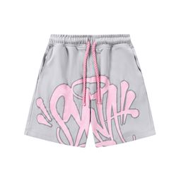 thumbnail for American fashion brand SYNA WORLD short sleeve men's and women's suits, Drill style high street hip hop ins summer casual shorts