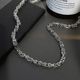 thumbnail for Necklace Men&#039s Titanium Steel Color-free Simple All-match Jewelry Women&#039s Woolen Chain New Fashion Personalized Hot Hip-hop Accessories