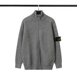 thumbnail for STONESLAND Shidao Zipper Open Chest Vertical Collar Knitted Sweater All-match Simple Senderless Style for Men and Women