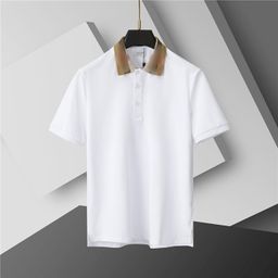 thumbnail for Cross-border trendy brand foreign trade European station new polo shirt men's solid color business casual jacquard lapel short sleeves
