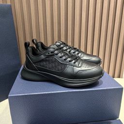 thumbnail for European Station B25 trendy D Alphabet home low-top casual men's shoes Presbyopia embroidered platform lace-up breathable sneakers