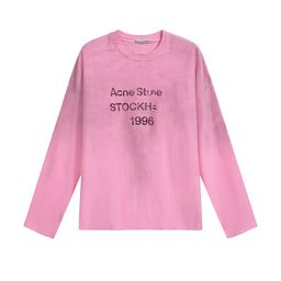 thumbnail for Trendy Brand AC1996 Washed and Abraded Old Letter Print High Street Long Sleeve Loose Men&#039s and Women&#039s Couple&#039s Cross-border T-shirt