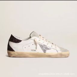 thumbnail for Casual Leather Star New Flats Bottom Inner Heightening Men&#039s and Women&#039s White Shoes Heightening Korean Style Retro Dirty Shoes
